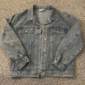 Women’s pearl denim jacket size S Macaron